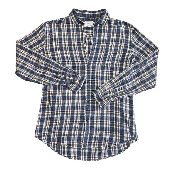 Frank & Oak flannel plaid collared button down long sleeve shirt large - Picture 8 of 10